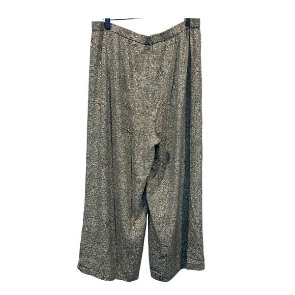 Eileen Fisher Size Small Tencel Viscose Flowy Wide Crop Pant Ecru Beige Black - Picture 2 of 11